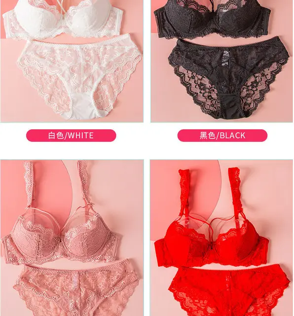 Lace Big Chest Small Bra Thin & Pink Small Breast Push up