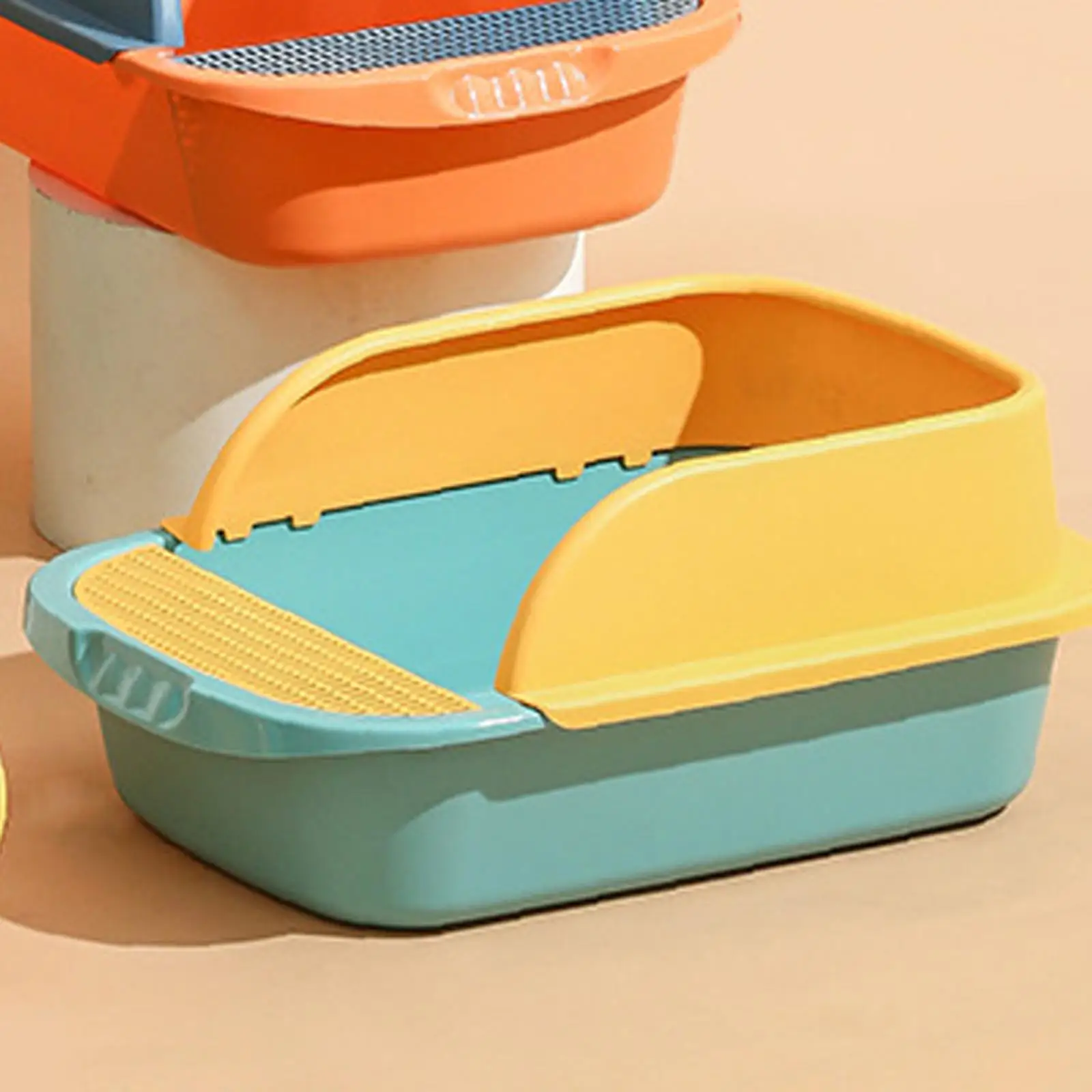 Anti Splashing Cat Litter Box High Sided Rim Durable Detachable  Tray Bedpan Semi Open Toilet for Sand Box Supplies