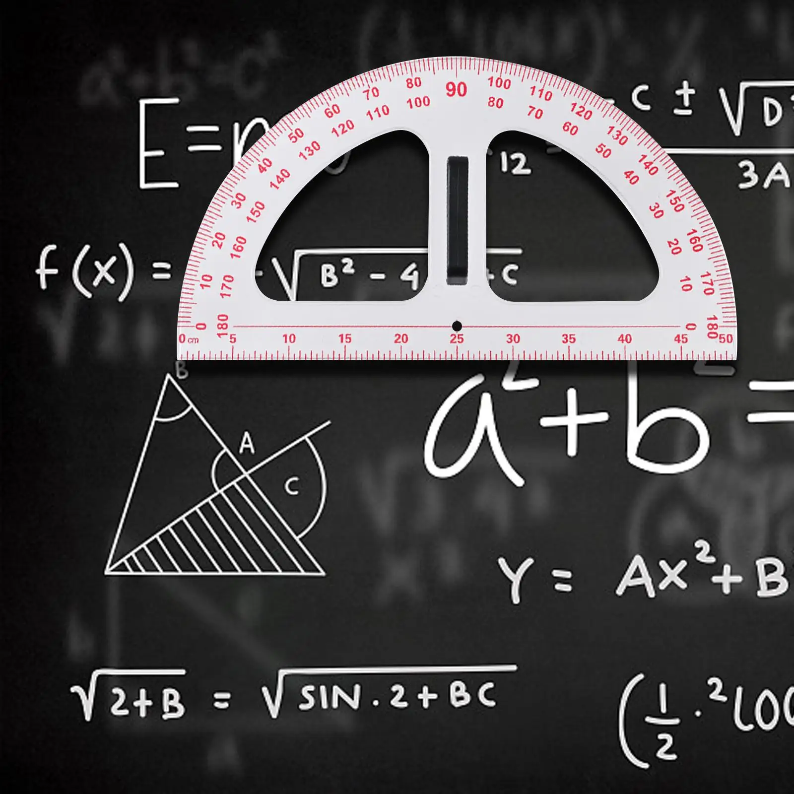 Math Protractor with Removable Handle Measuring Tool 180 Degrees Geometry Math Semi Circular Protractor for Drafting Woodworking
