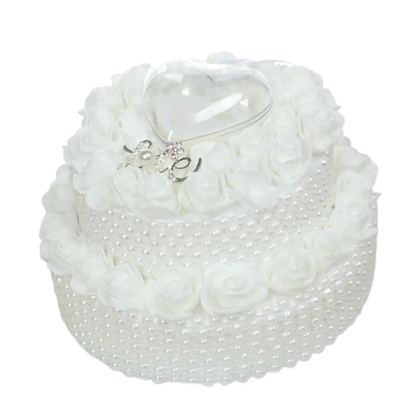 Wedding Ring  Romantic Lace Luxury Cake Shape Handicrafts Cushion Ceremonies  Ceremony Engagement Pearl Gift Box