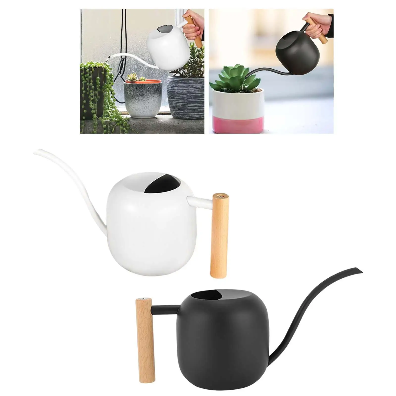 Stainless Steel Mini Watering Can with Long Mouth Watering Flower Kettle 1.2L Watering Pot for Home Shower Yard Outdoor Decor