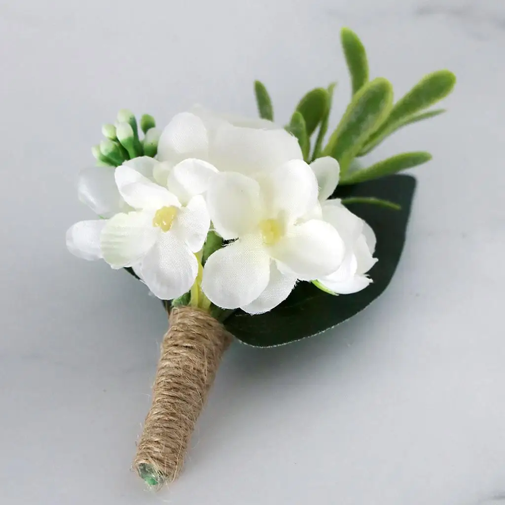 Handcrafted Boutonniere for , Corsage Wristlet Groom Bride Decor
