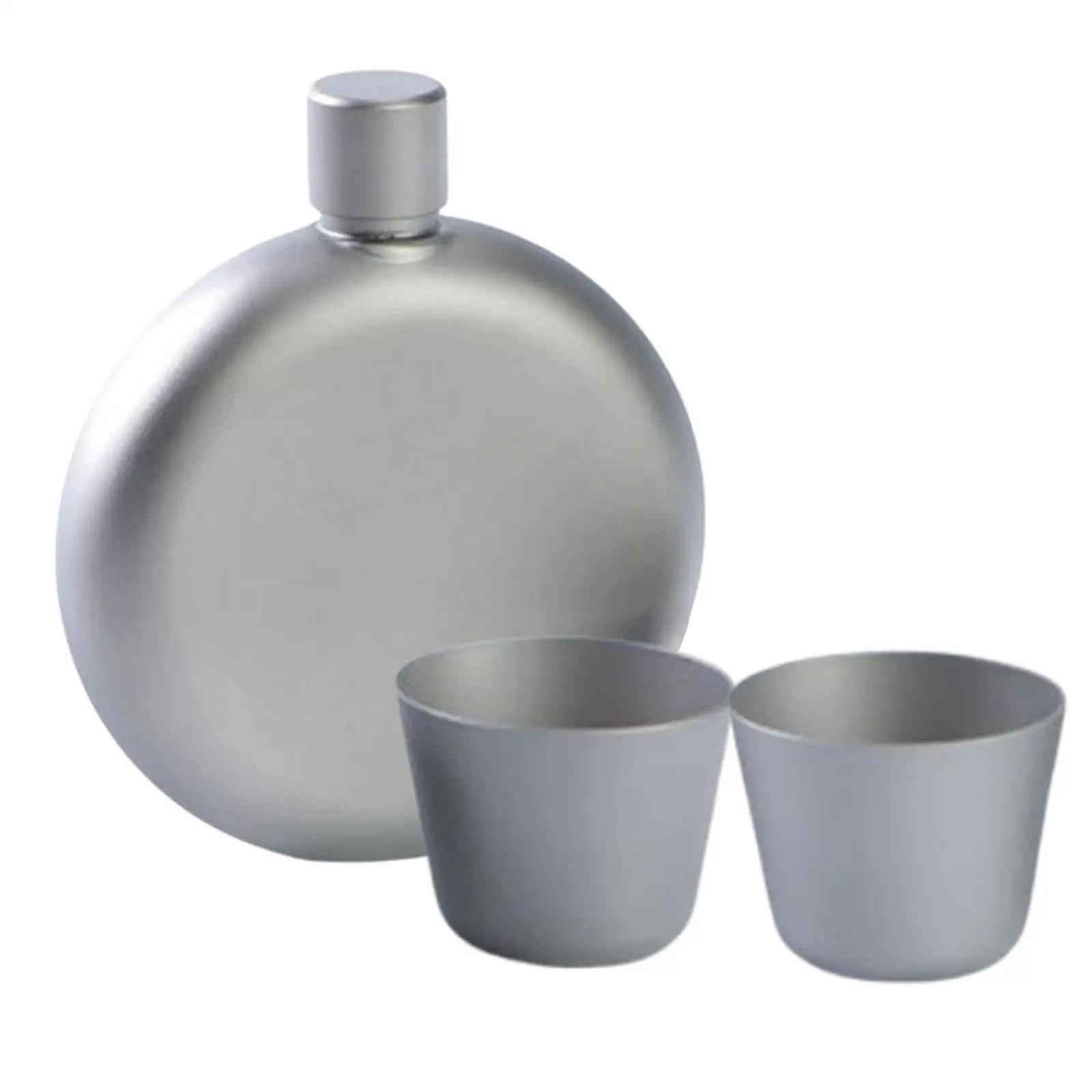 150ml Leakproof Titanium Flask Alcohol Whisky Wine Flask with Cups for Outdoor Camping Backpacking Travel Picnic