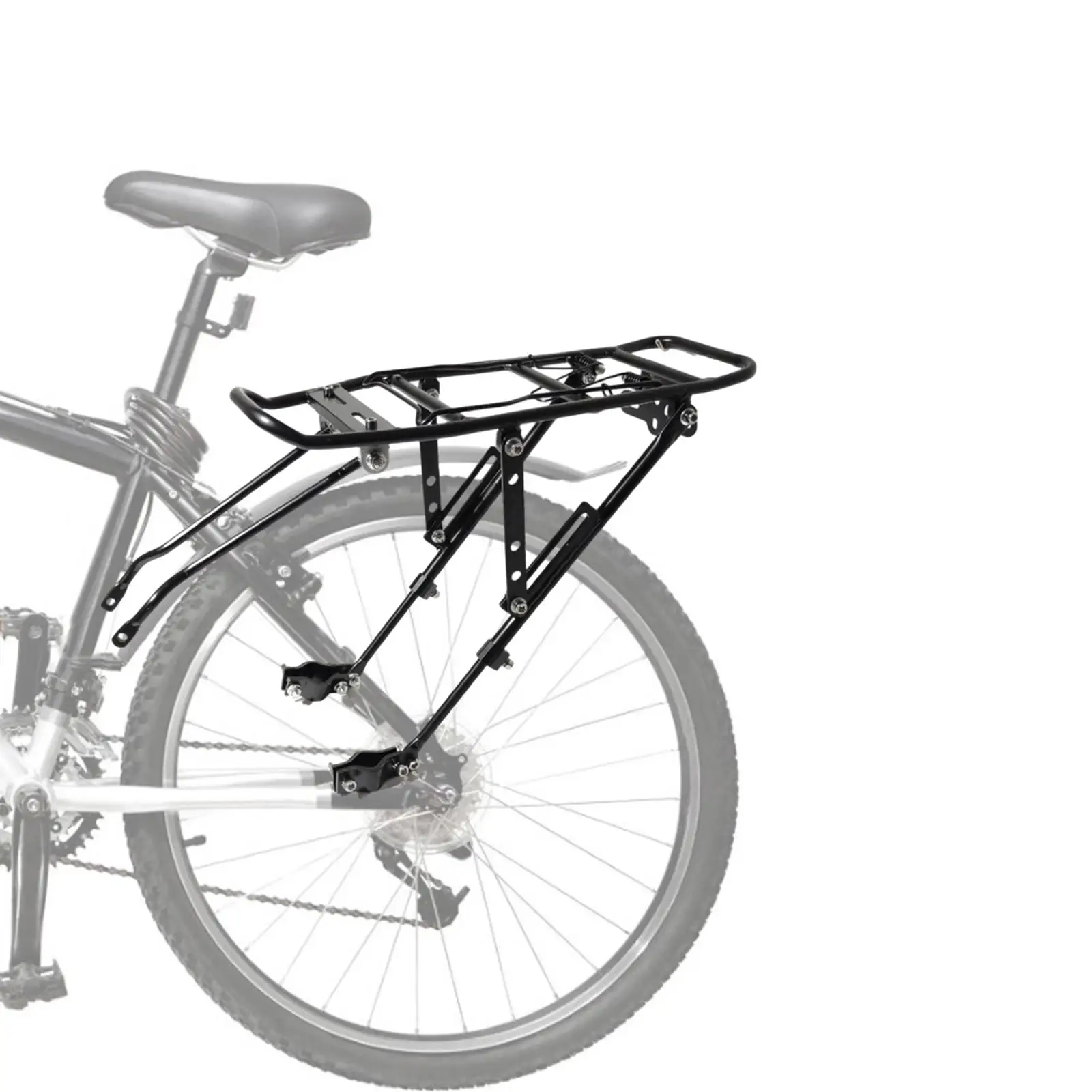 Bike Rear Rack Metal for 24`` 26`` 28`` Bicycle Frames Bicycle Rear Rack for Folding Bike Travel Cycling Mountain Bike Road Bike