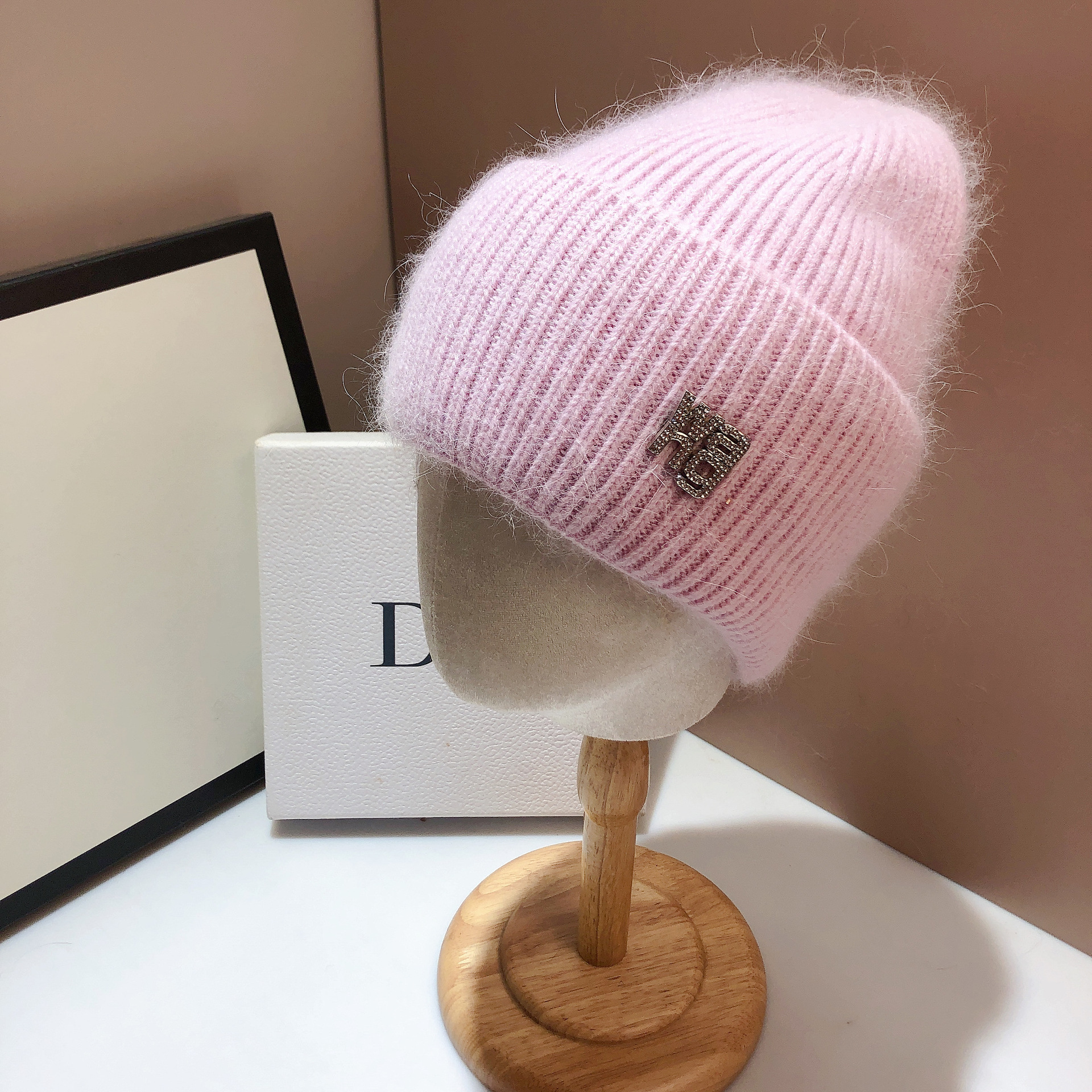 Title 22, 21 Colors Real Rabbit Fur Beanies Winter Hat fo...