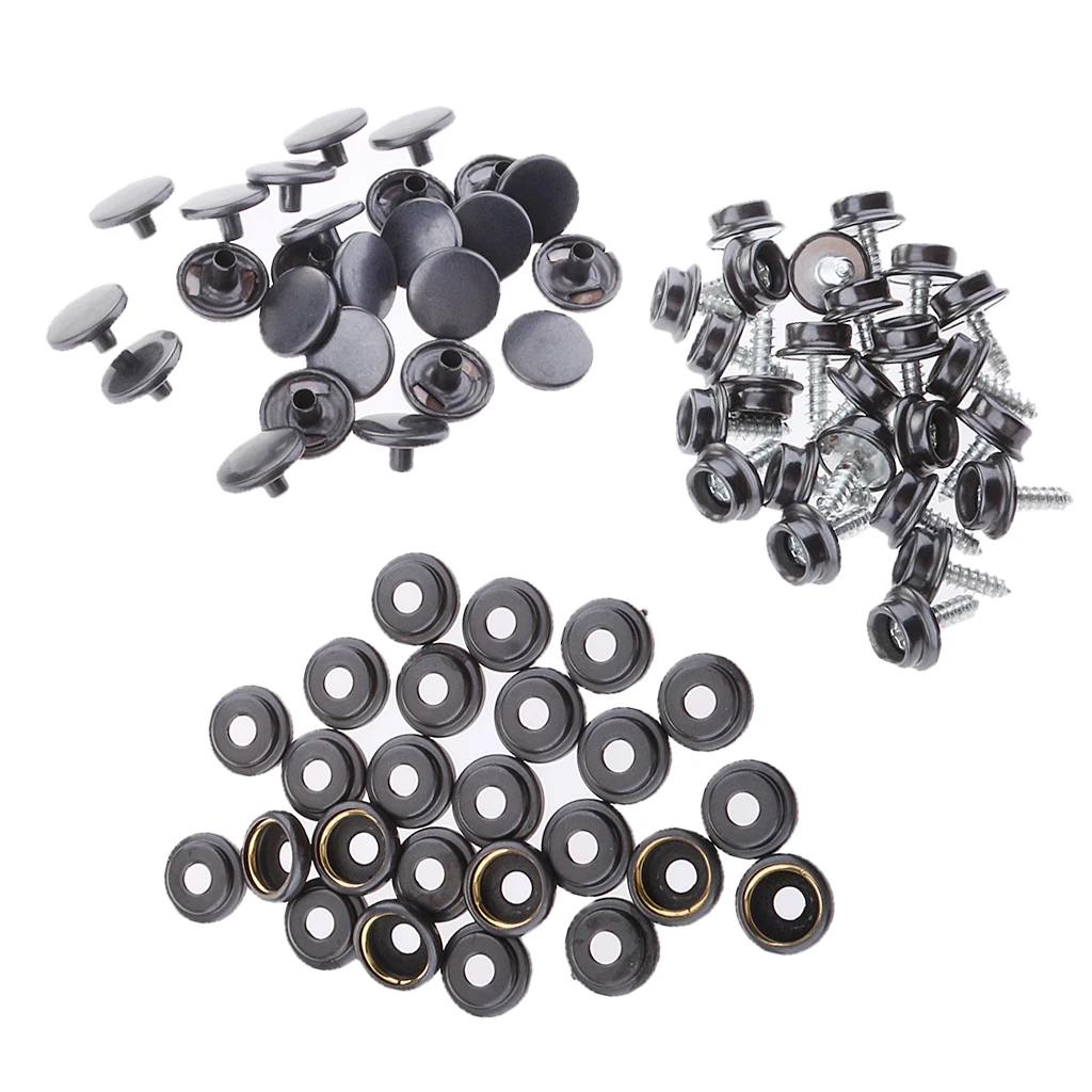 75PCS 12mm Snap Fastener Screws Studs Button Canvas Boat Marine Tent Cover