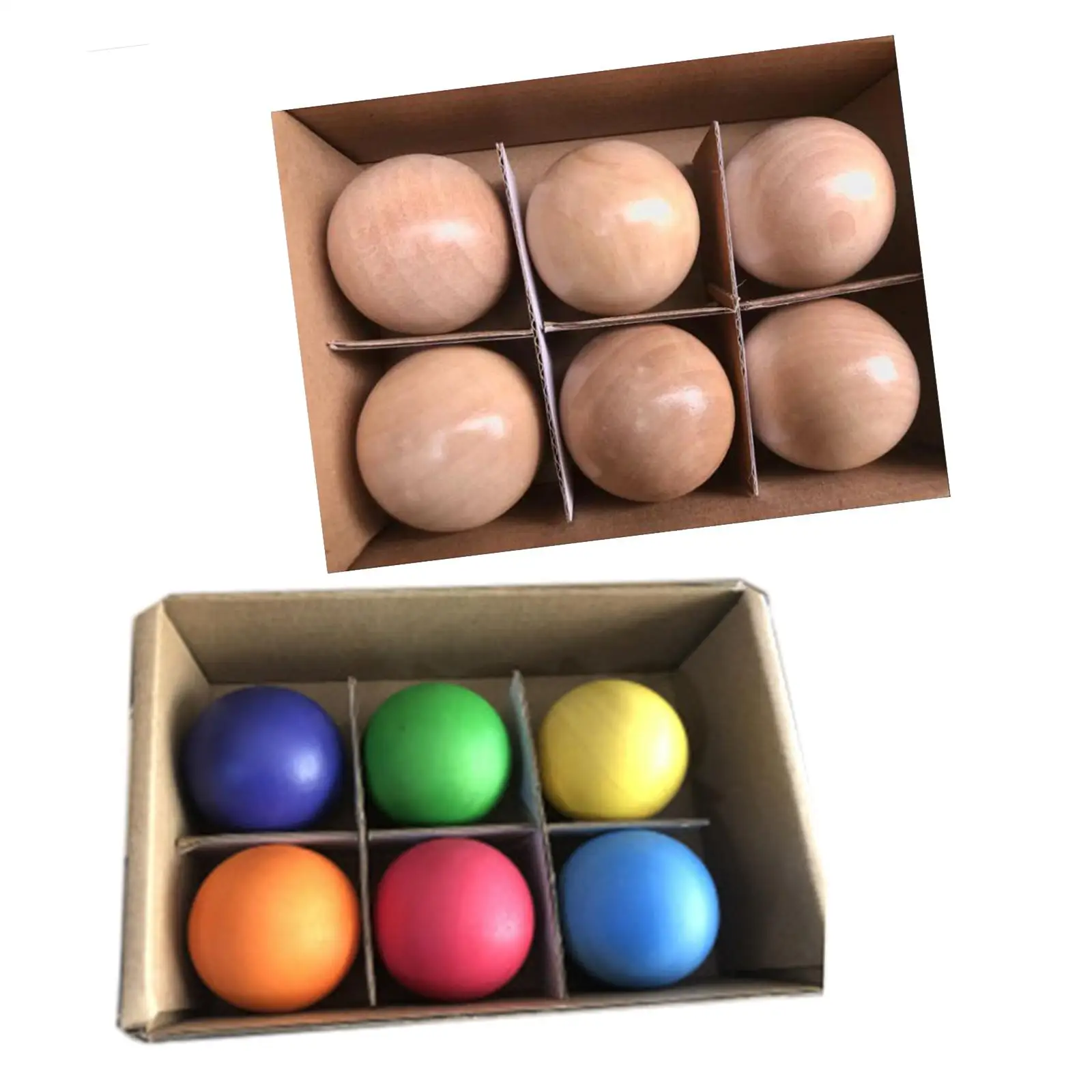 6x Montessori Wooden Balls Counting Toy for Hand Eye Coordination Creativity Object Permanence Box Handcraft Wooden Toys
