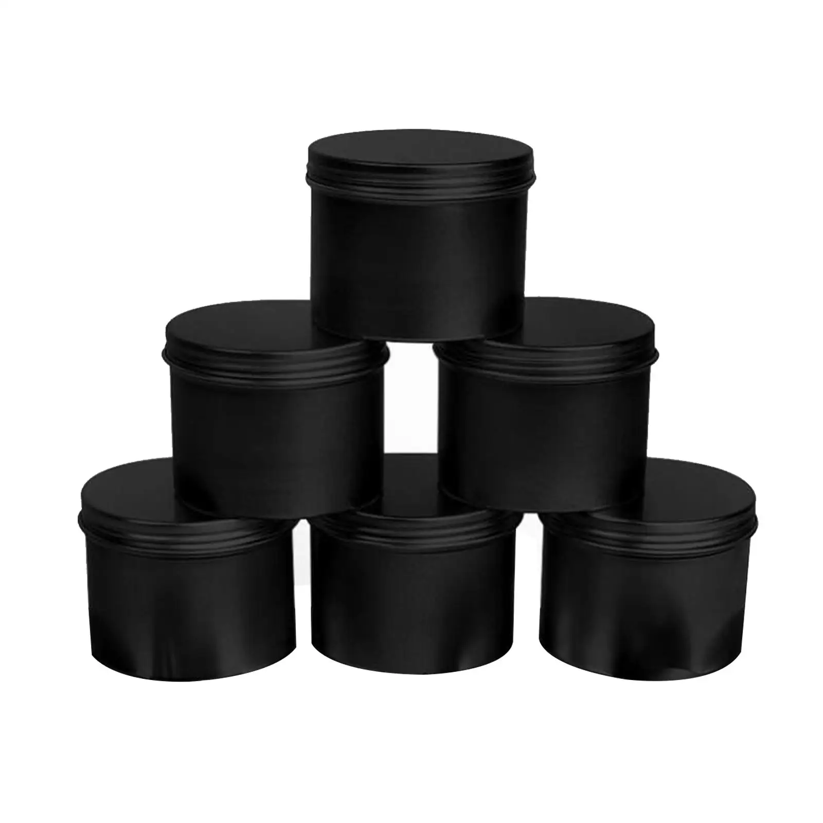 6Pcs Protable Aluminum Box 150ml Wear Resistant Reusable with Buckle  Candle Jar Round Seals Containers for Outdoors 