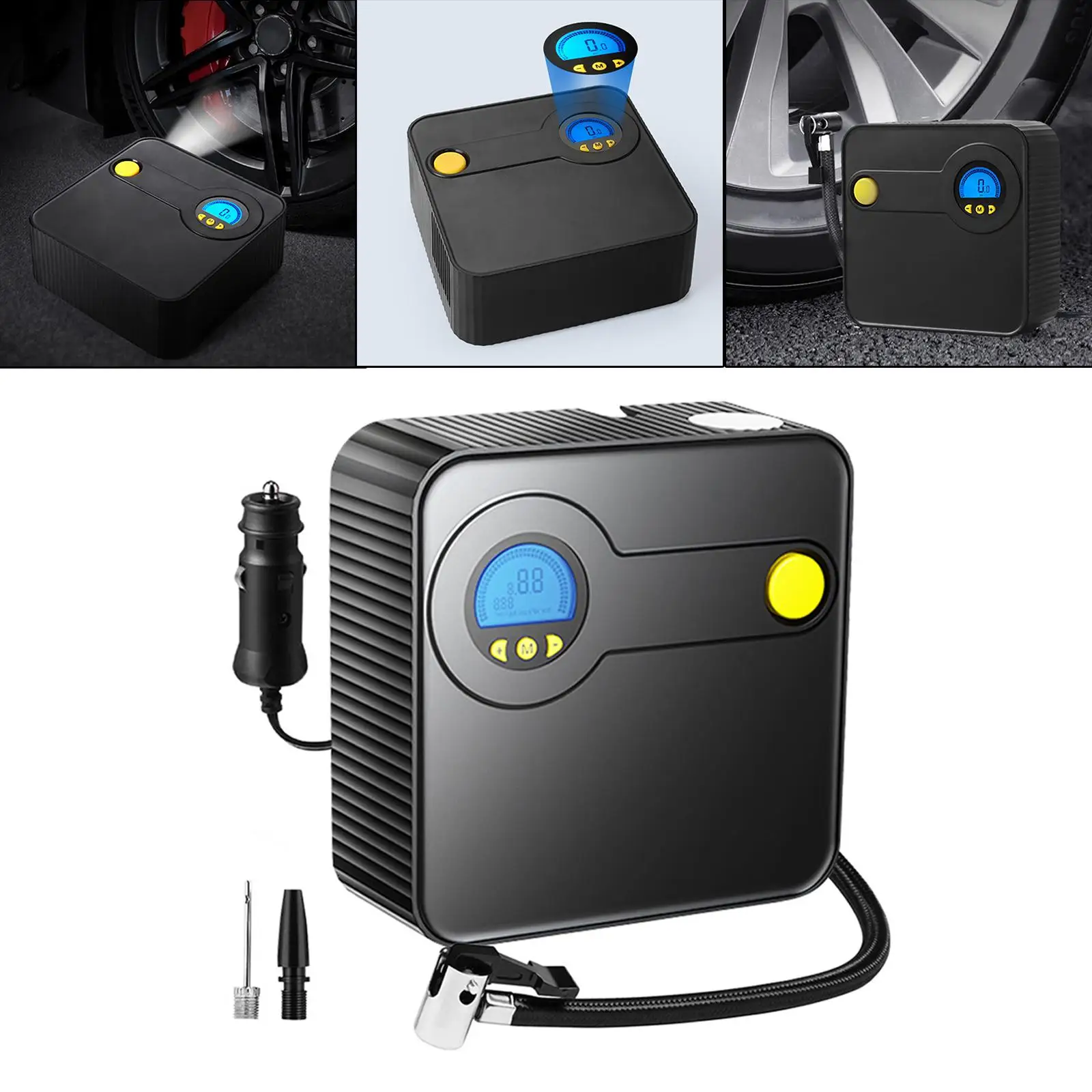 Car Air Compressor Tire Inflator Electric with LED Light for   Home