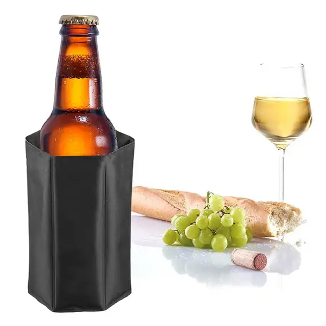 Wine Bottle Chiller Wine Cooler Bag Portable Wine Cooler Ice Bag Quick  Frozen Gel Foldable Fastener Tape Universal Outdoor - AliExpress