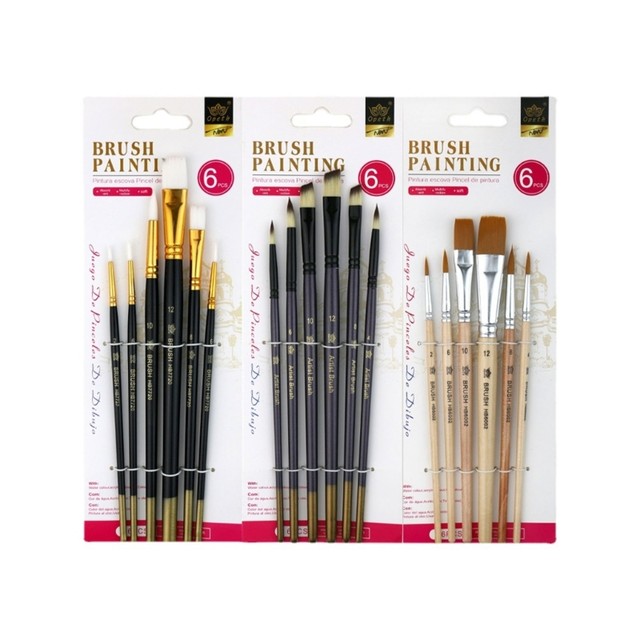 6Pcs Paintbrushes Nylon Artist Acrylic Paint Brushes for Acrylic