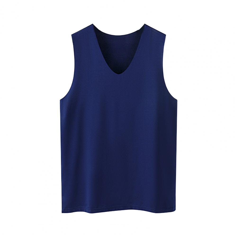 Men Vest Sleeveless V-Neck Quick Dry Ice Silk Vest T-Shirts Tank Top for Daily Wear