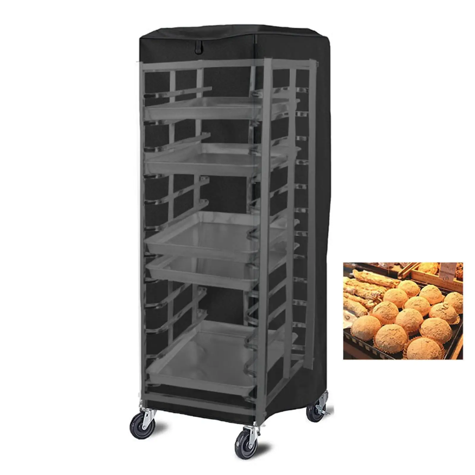 Bread Rack Cover 23``x28``x64`` High Density Protective Covers Bun Pan Rack Cover for Dining Room Bakery Kitchen Restaurant