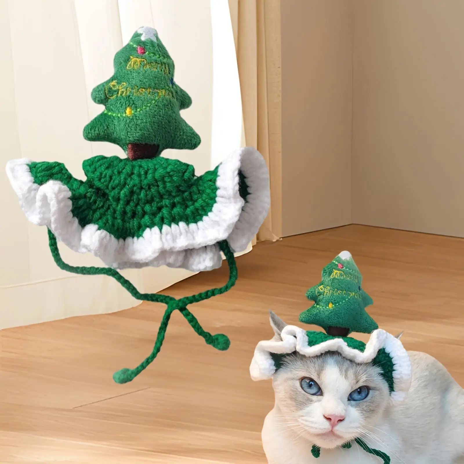 Christmas Tree Christmas Elk Soft Decors Cat Dog Costume Christmas Cosplay Cat Outfits Pet Cat Hat Kitten Headwear Small Dogs