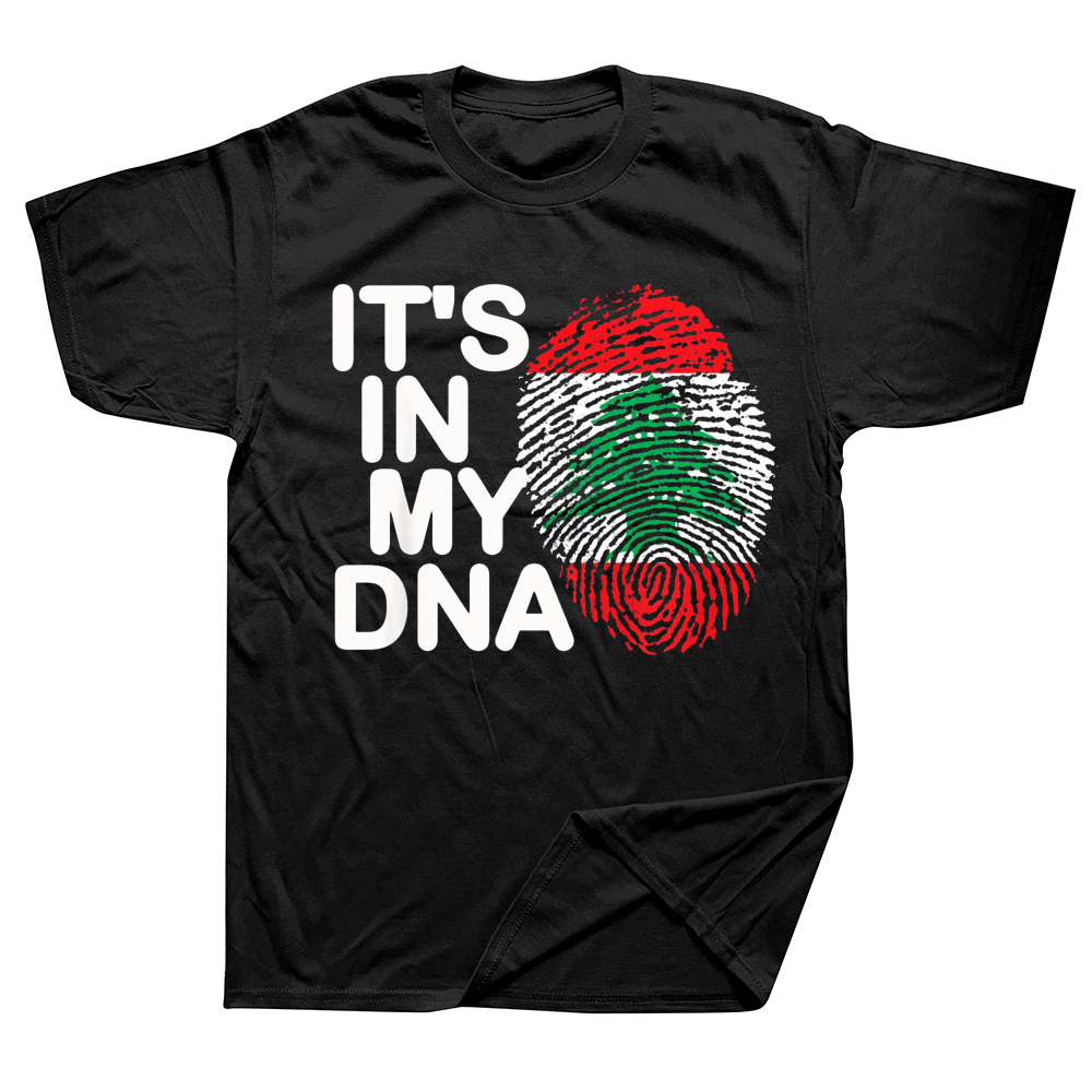 Lustiges „It's In My DNA“ Libanon-Flagge Libanesische T-Shirts Grafik Baumwolle Streetwear Kurzarm Geburtstagsgeschenke Sommerstil T-Shirt – Detail 2
