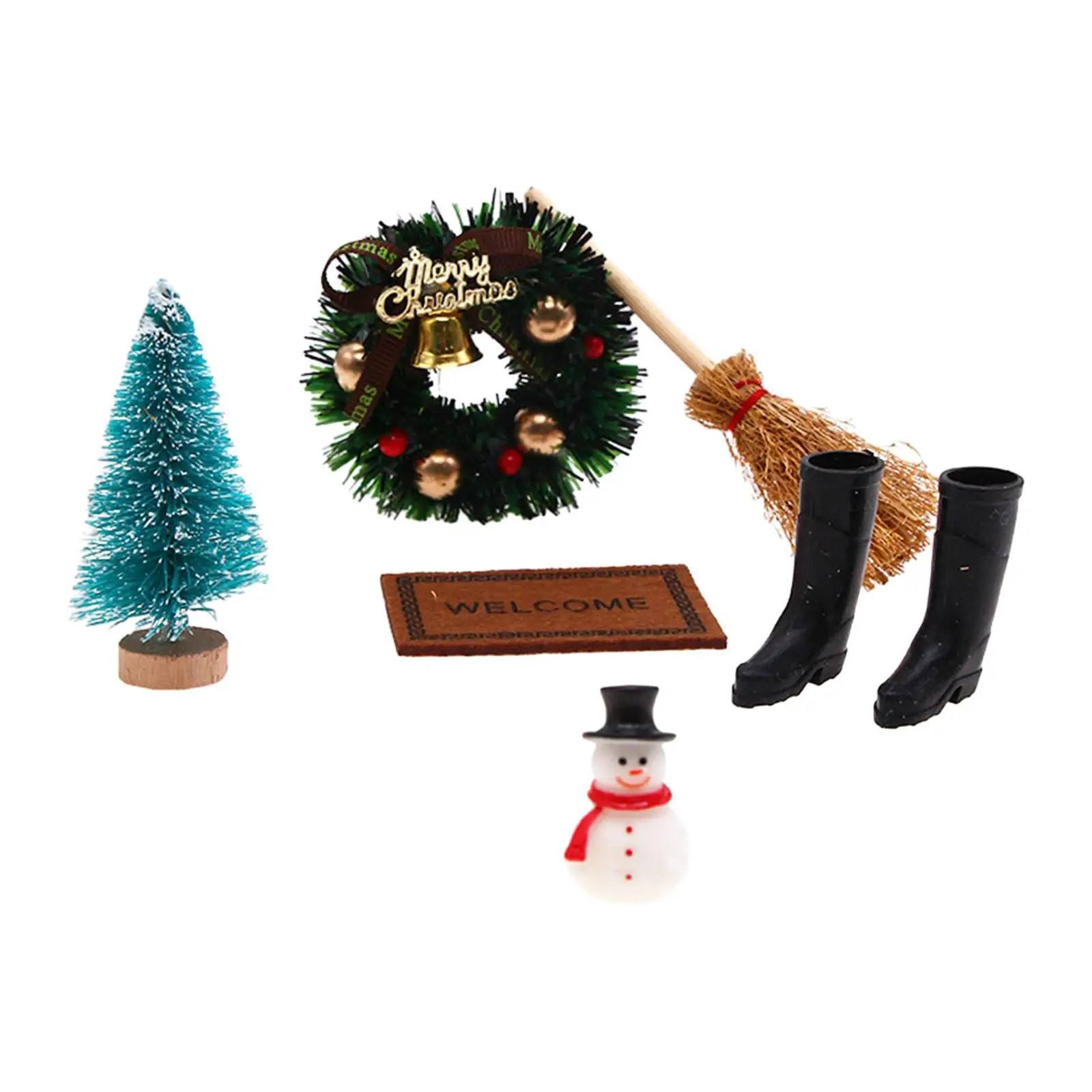 6x Snowman Set Diy Kid Cosplay Dollhouse Christmas Decor for Architectural Model Train Micro Landscape Building DIY Projects