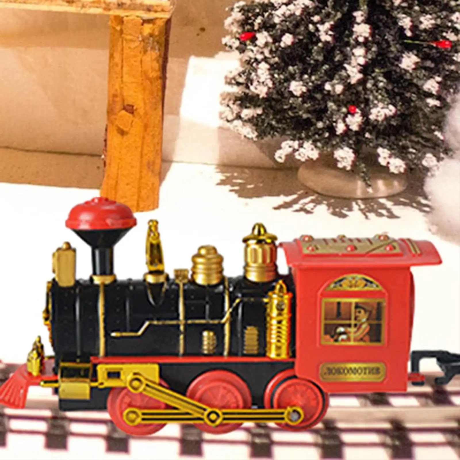 Electric Train Set Christmas Train DIY with Light & Sound Toys Decoration Small Trains Track for Children Girls Boys Gifts