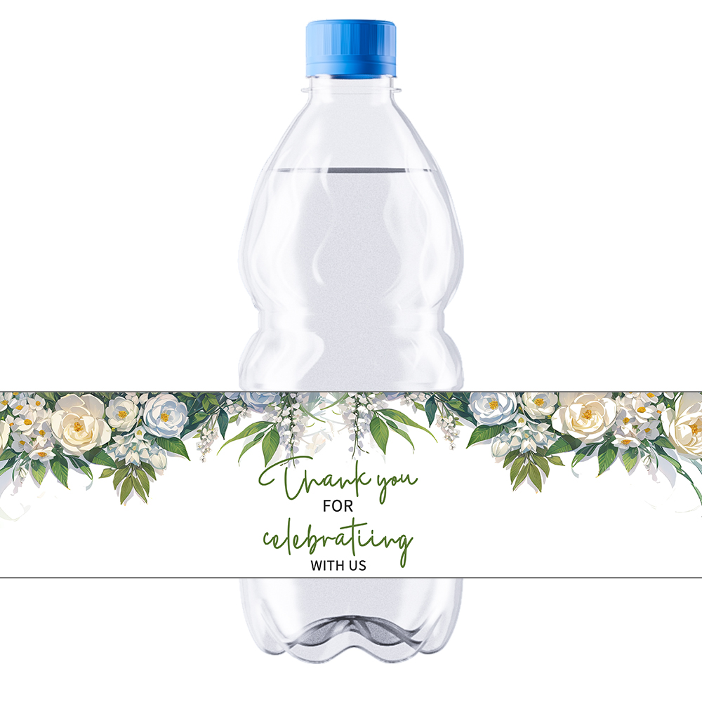 Verdura Floral Water Bottle Labels, Wraps Adesivo,