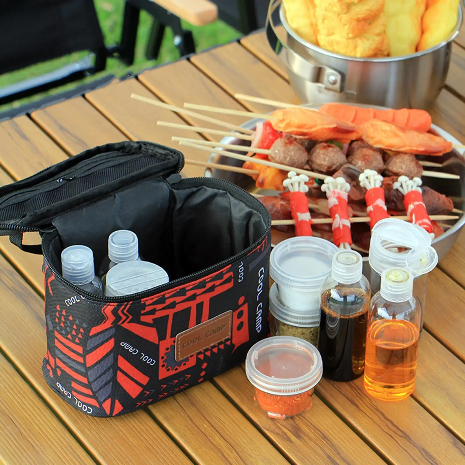 Camping Spice  Set of 9 Container Condiment Bottle for Outdoor BBQ