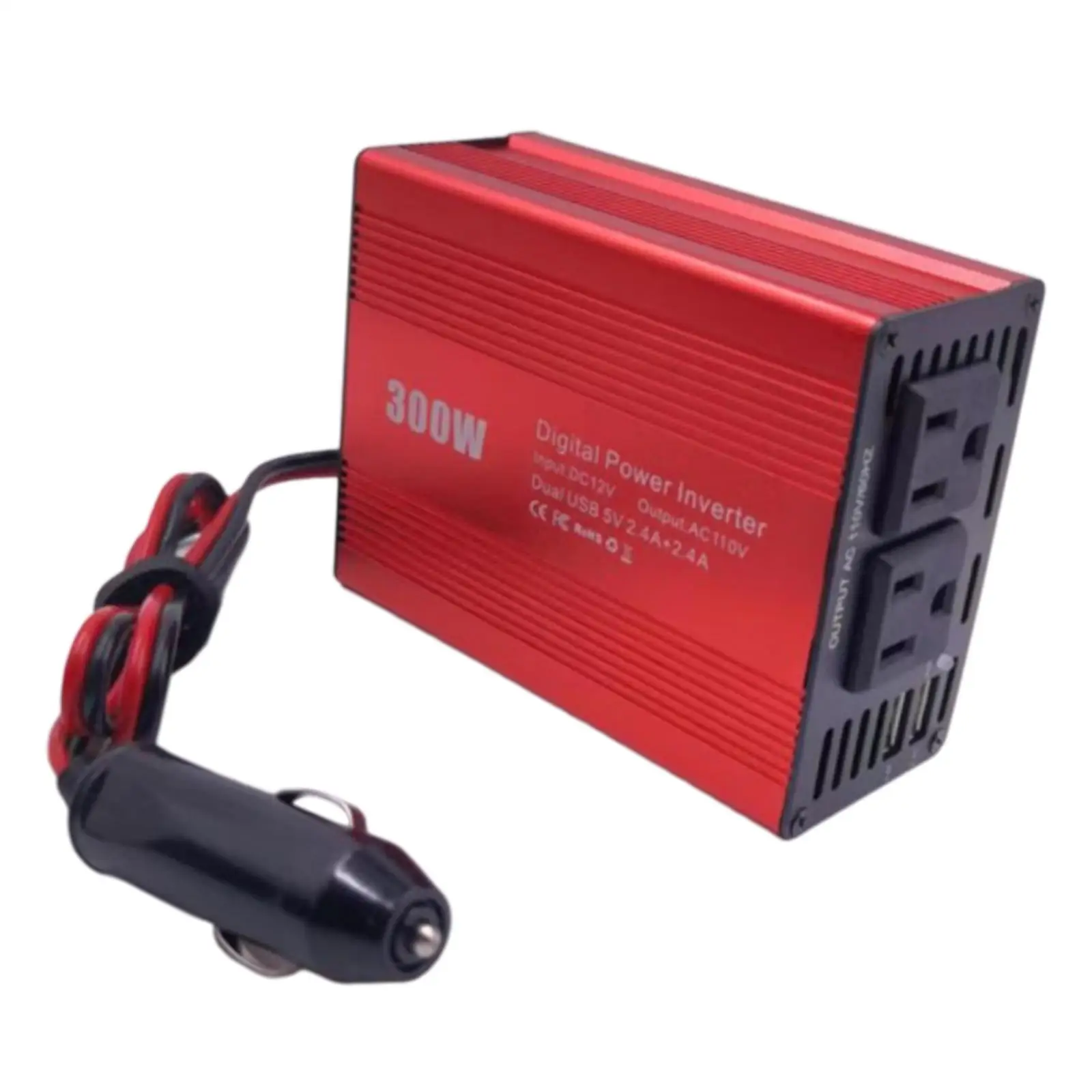 DC 12V to AC  Car Adapter Power Inverter with Dual USB Charging Port