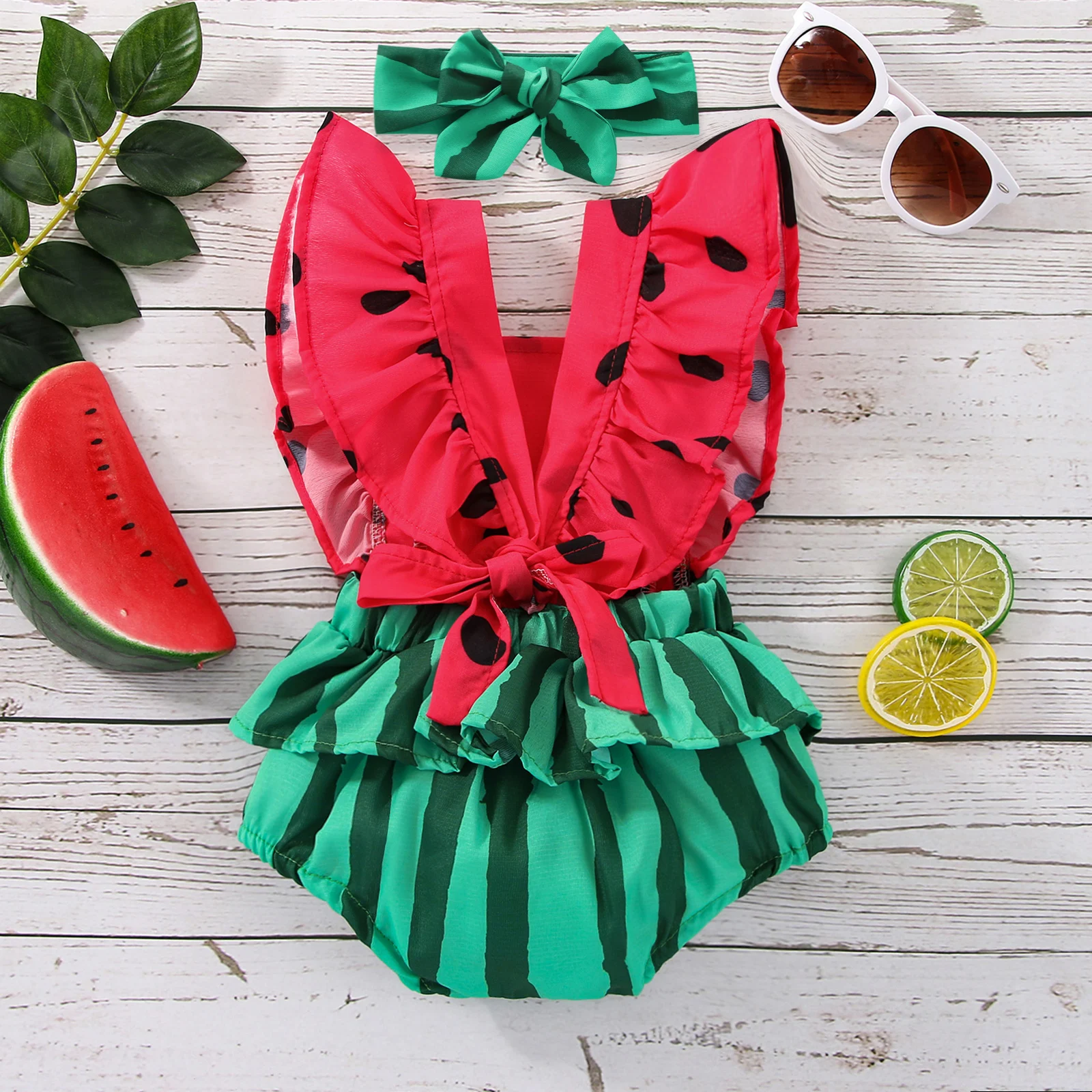 ma&baby 0-24M Newborn Infant Baby Girls Romper Cute Watermelon Jumpsuit Playsuit Sunsuit Summer Clothing Overalls D01 best Baby Bodysuits