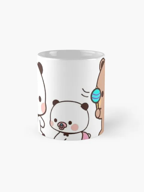 Panda And Brownie Bear Couple Classic Mug Cup Handle Round Printed Simple  Image Gifts Drinkware Photo Tea Picture Coffee - Mugs - AliExpress