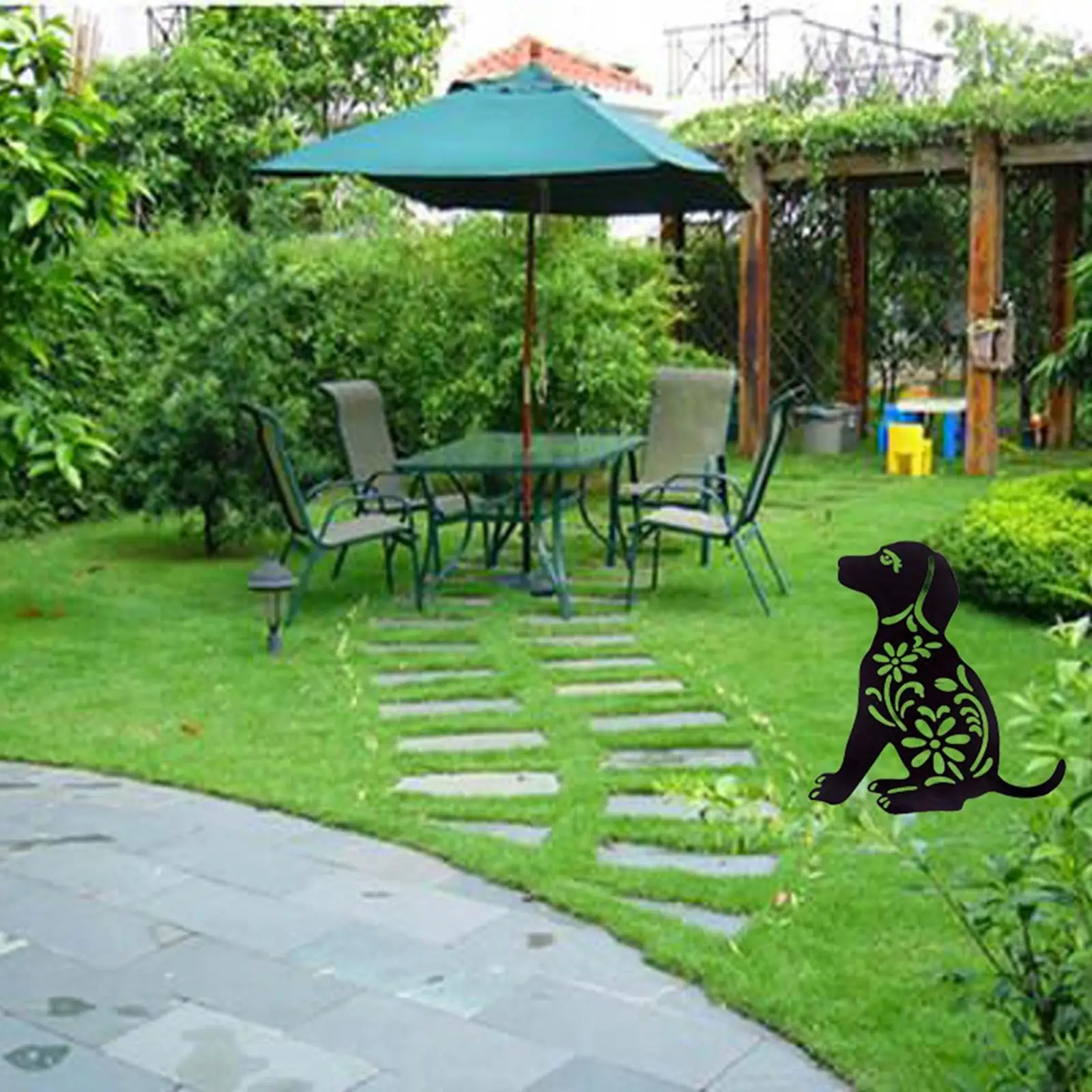 Dog Shaped Decorative Hollow Bird  Figure Acrylic Yard Stake Animal Silhouette  for Home Backyard Outdoor Patio Lawn