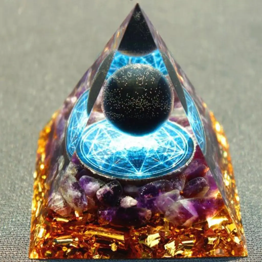 Orgone Pyramid Emf Protection Crystal Energy Tower Meditation Yoga Stone