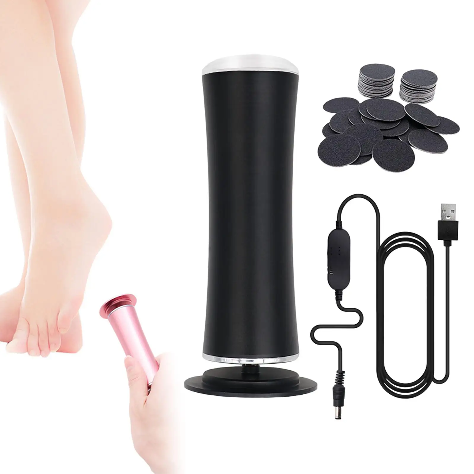Electric Foot files Pedicure Tools Foot Massager USB Rechargeable Heels Scrubber for Elderly Foot 