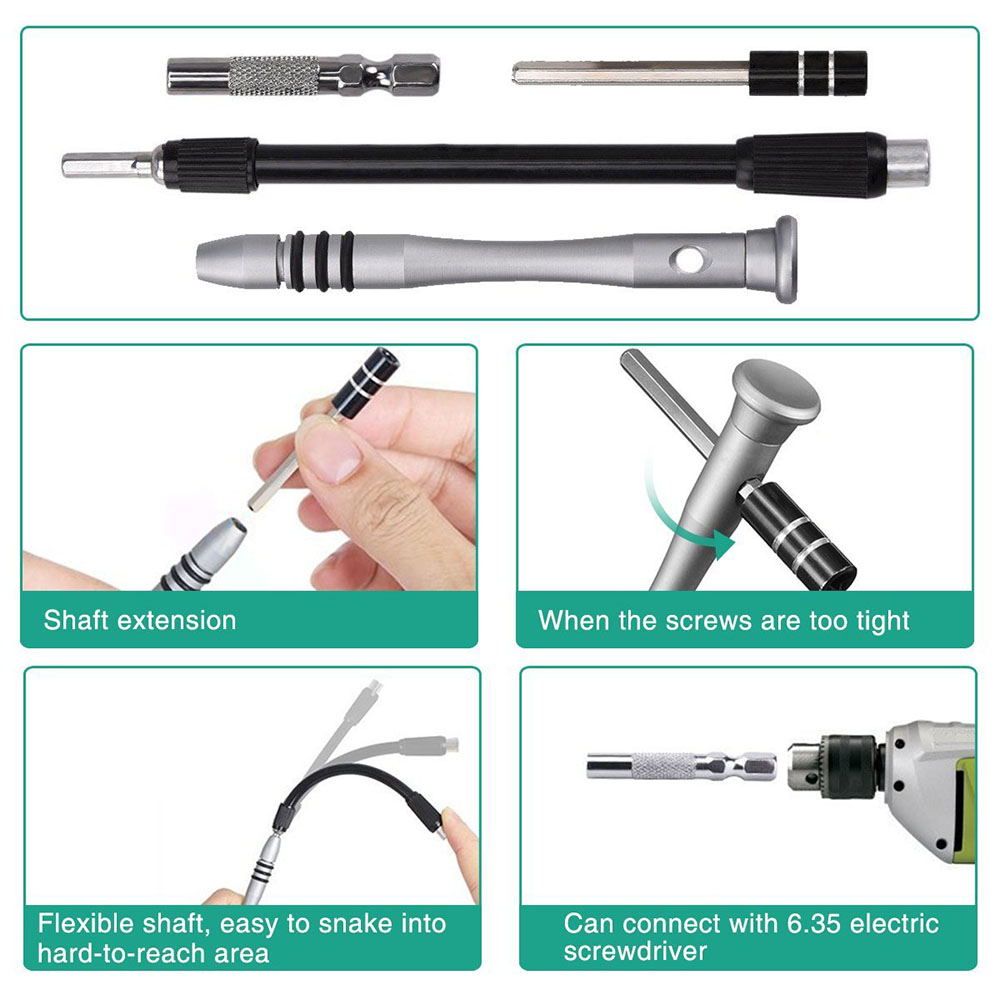 Magnetisches Treiber-Set, professionelles Elektronik-Reparatur-Werkzeug-Set, S2-Stahl, 60-in-1-Präzisions-Schraubendreher-Set für iPhone und Tablet – Detail 5