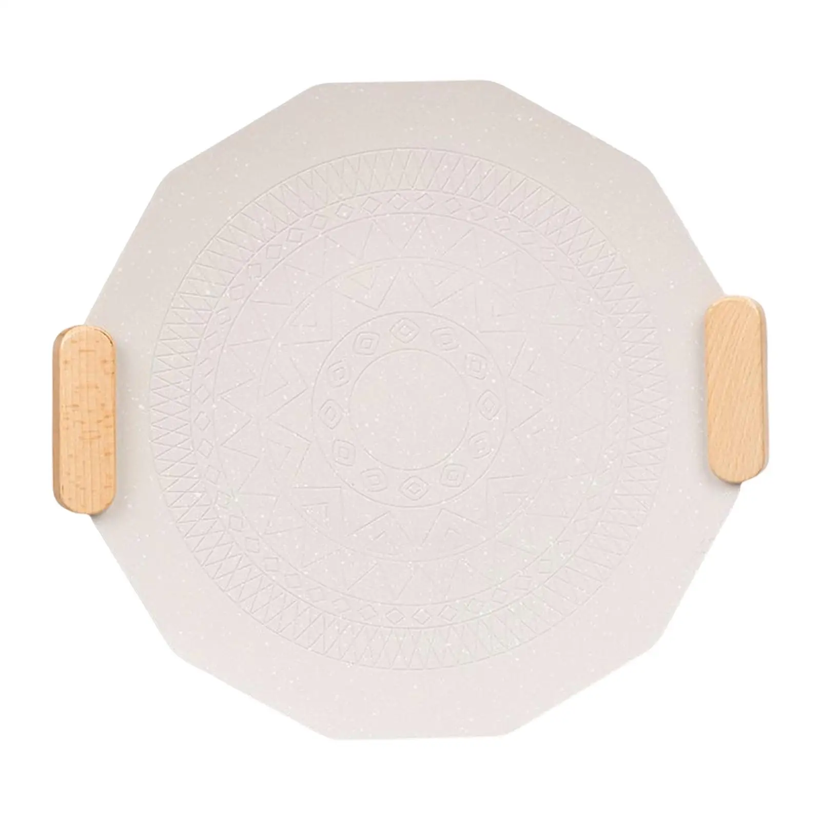 Multifunctional Barbecue Plate Wooden Handles Durable 38cm Cookware Korean Style