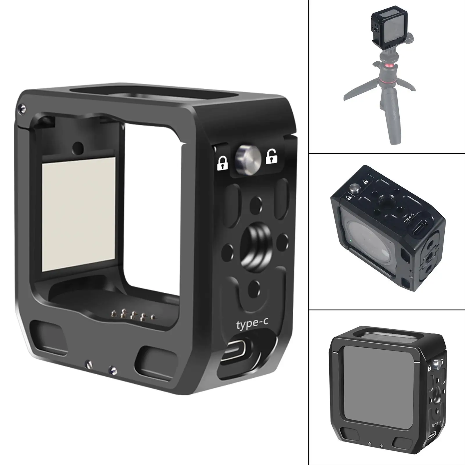 Aluminum Alloy Black Camera Rabbit Cage Frame Shell Housing Case for   Replacement Parts