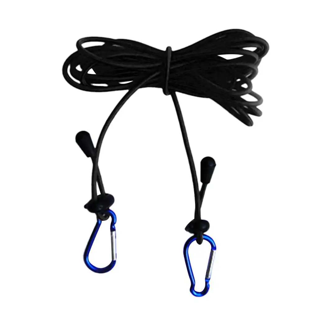 Kayak canoe boat tow line with 2 carabiner clips, safety rope with