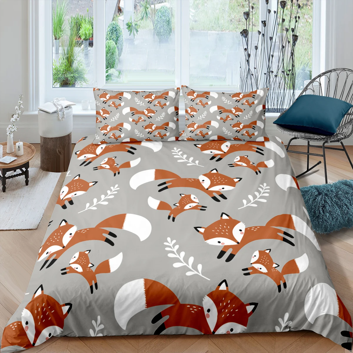 Home Textiles Luxury 3D Cartoon Fox Duvet Cover Set Pillowcase Animals Bedding Set Queen and King Size Comforter Bedding Sets best bed sheets