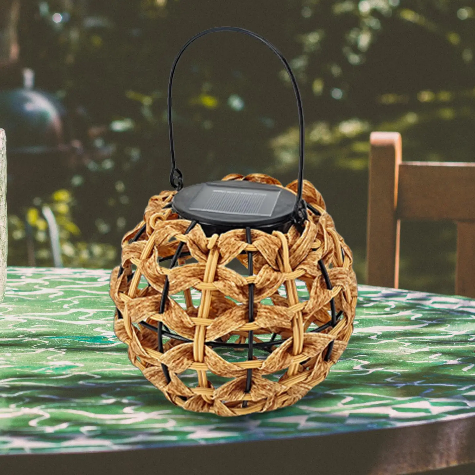 Solar Power Lights Rustic with Handle Outdoor Solar Lanterns Hanging Lantern Lamps for Courtyard Home Decoration Porch Balcony