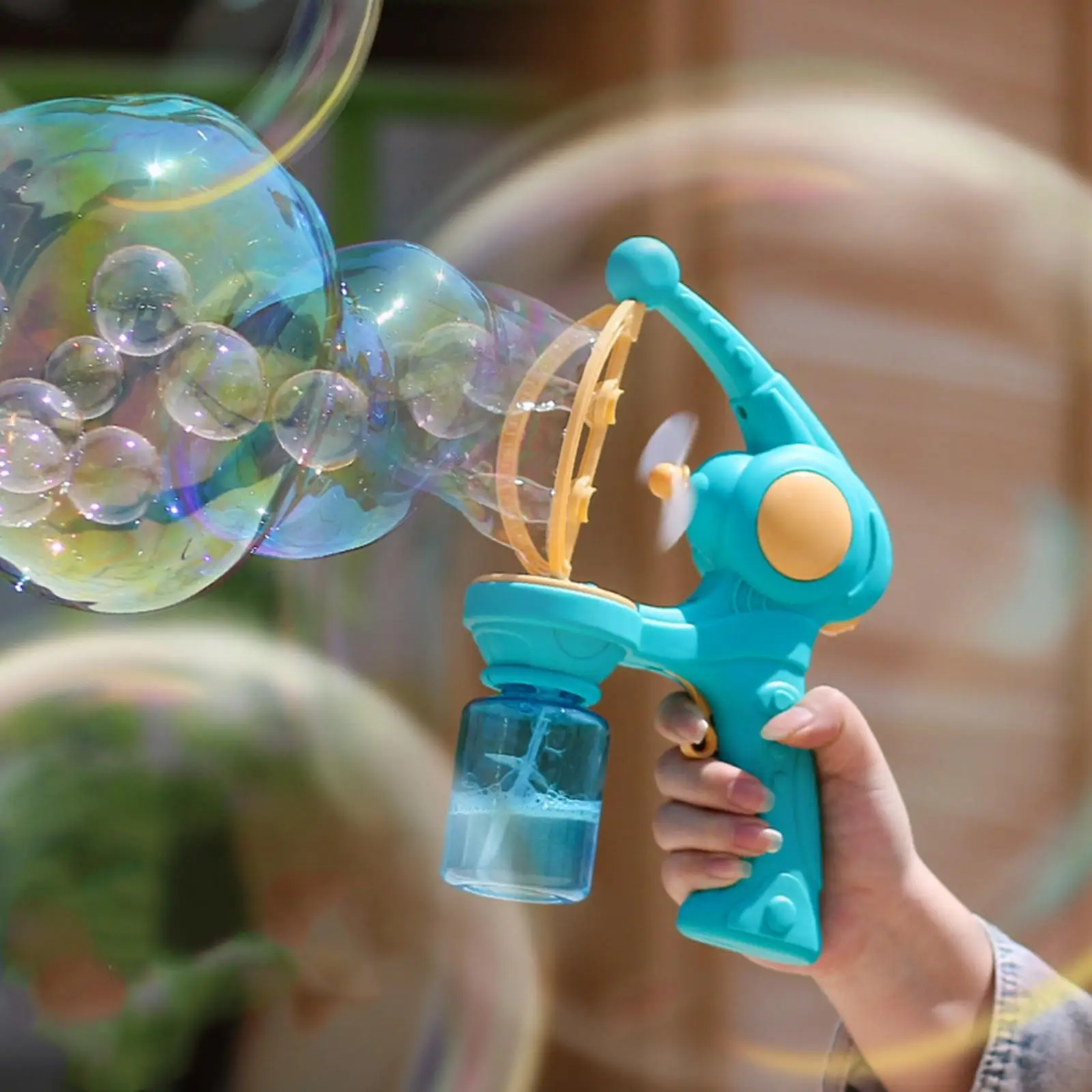 Cute Bubble Gun Blower Battery Powered for Outdoor Activities Party Boys