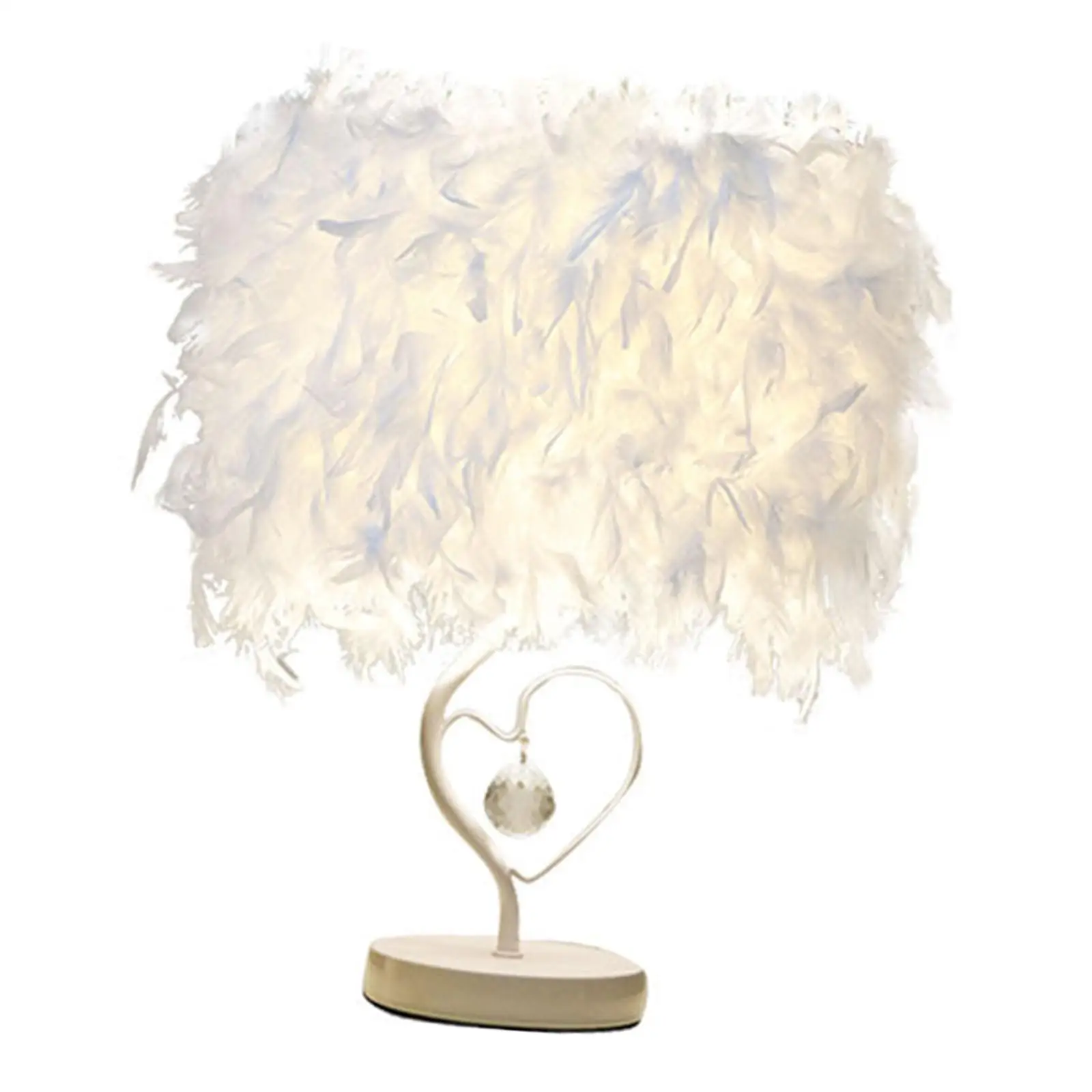 Creative Table Lamp Metal Standing Decoration Elegant Feather Bedside Lamps for Restaurant Office Wedding Adults Kids Children