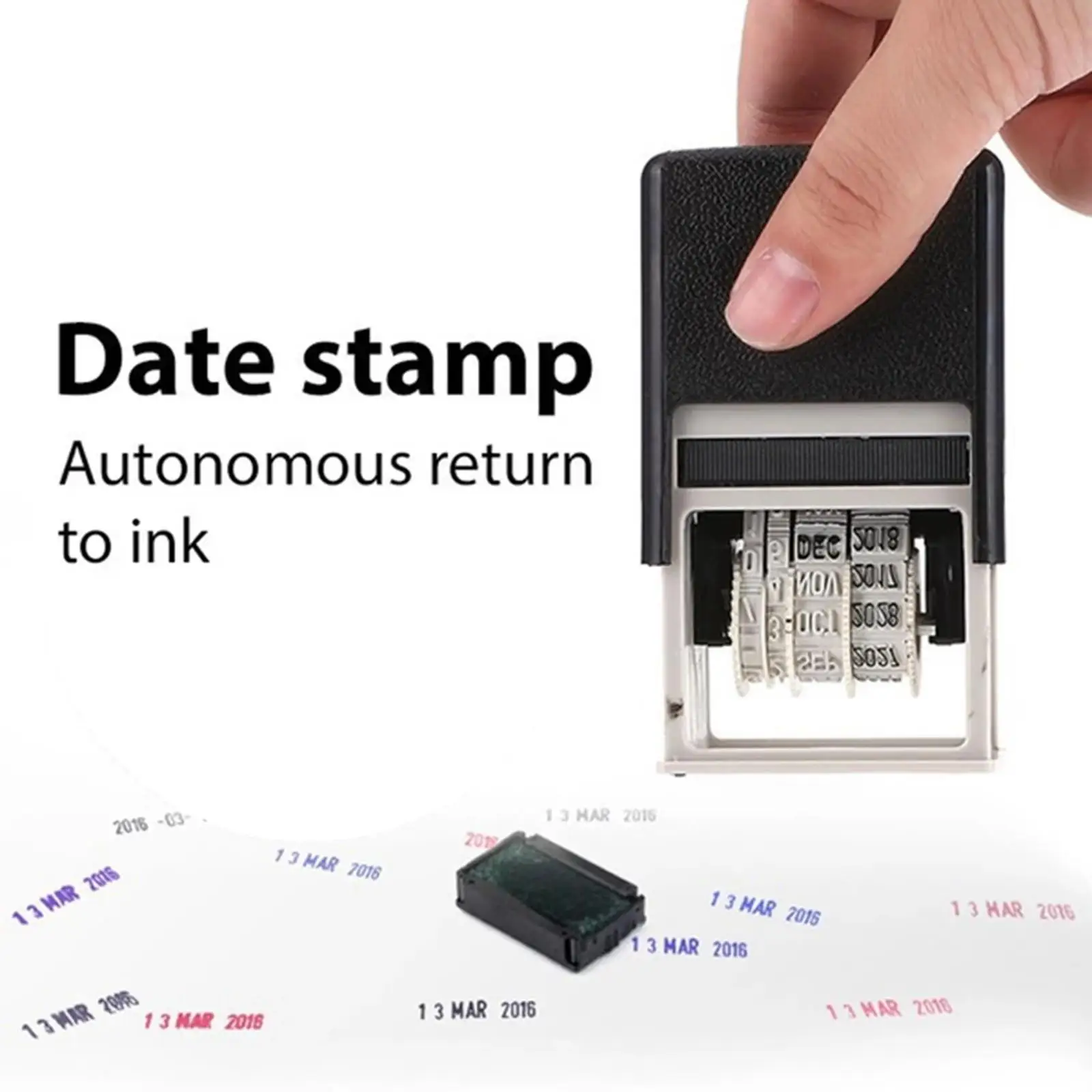Self Inking Date Stamp with Adjustable Date Sign Stamps Rubber Stamp Years Month Day Scrapbook Hand Account Card Making