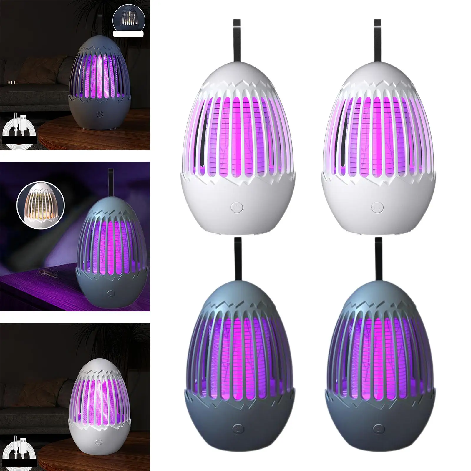 Mosquito Killer Lamp Efficient Egg Shape 5W Energy Saving Fly Repel Anti Mosquito Light for Bedroom Patio Camping Garden Hiking