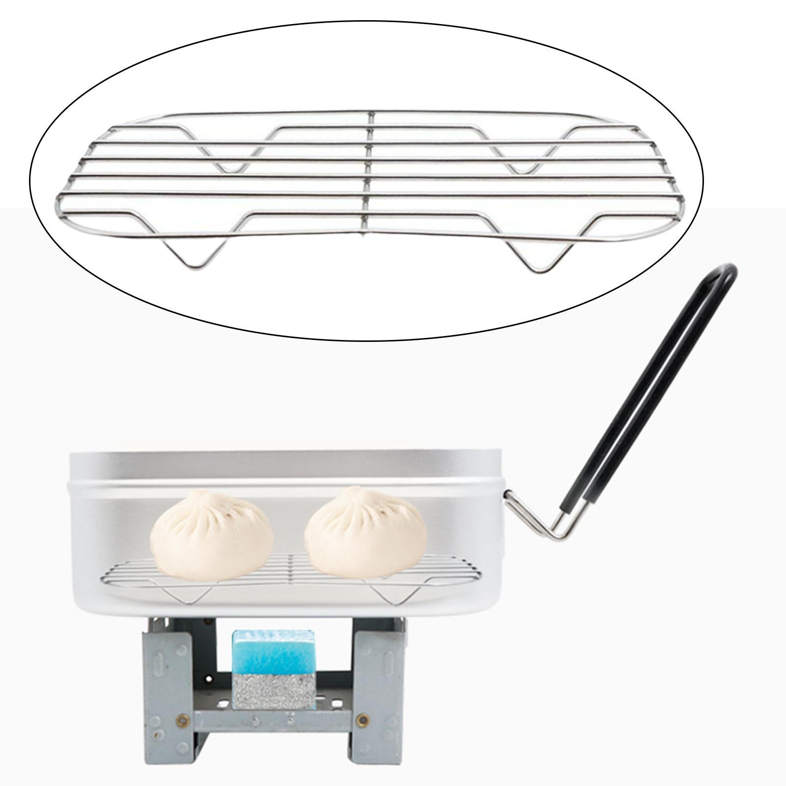 Stainless Steel Lunch Box Steaming Stand Cooking Rack for Mountaineering Picnic Hiking