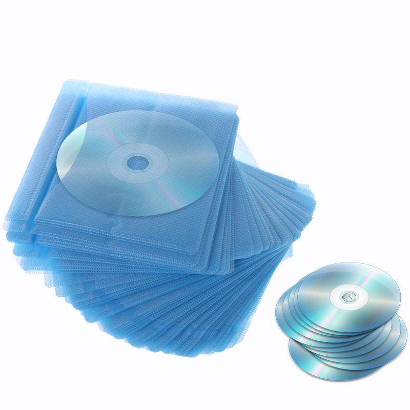 CPDD 100 Stück CD-DVD-Aufbewahrungshülle mit doppelseitiger Abdeckung, PP-Tasche, Hülle, Umschlaghalter – Detail 7