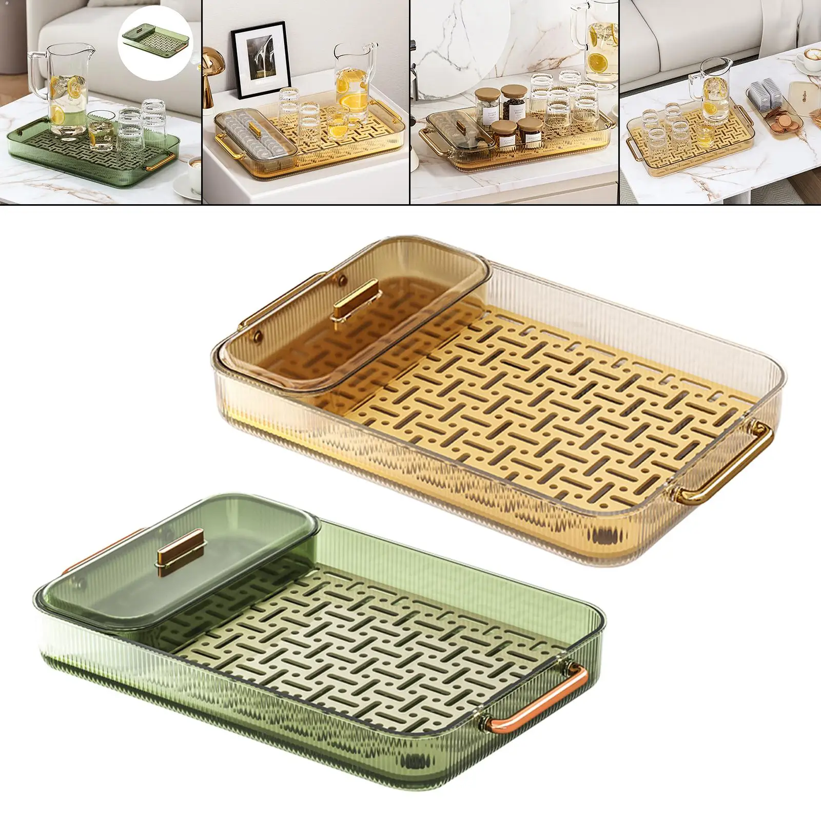 Multipurpose Tea Cup Tray Cosmetic Organizer for Restaurant Dining Room Home