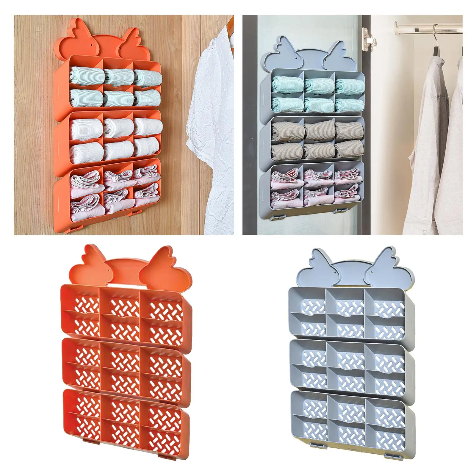 Socks Underwear Storage Hanging Wall or Door Hanging Storage Shelf for Storing Socks, Bra, Belts, Lingerie for Bathroom Dorm