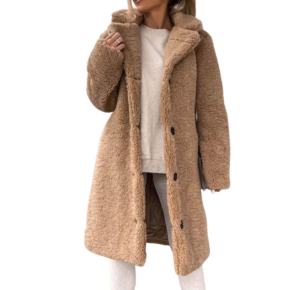 outono inverno feminino trench coat de pelúcia engrossar casaco de lã flanela longa jaqueta outwear