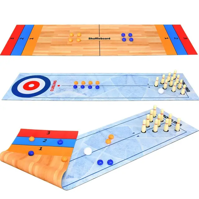 Jogo de Curling  Portátil Shuffleboard Table Top Curling Game Set