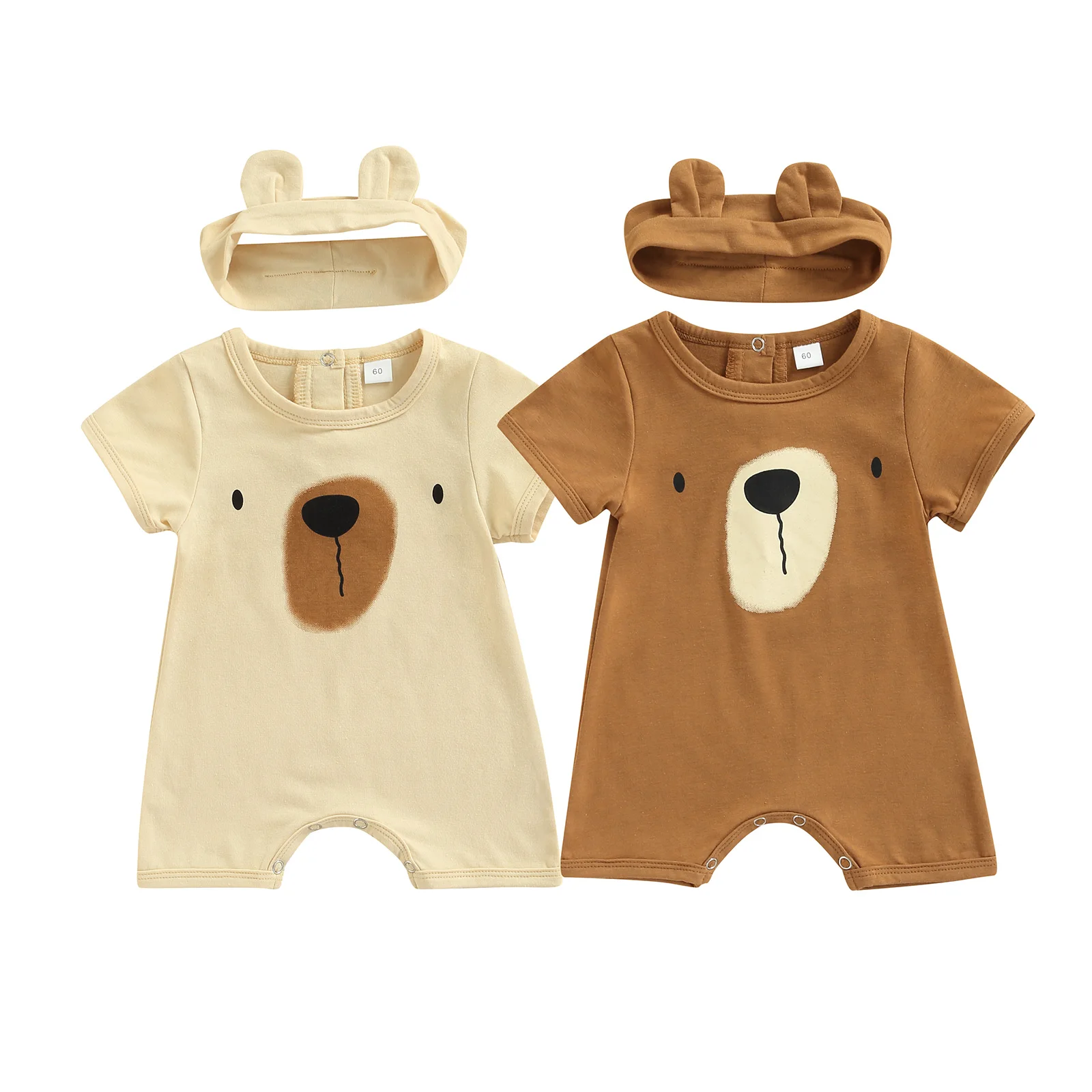 Ma&Baby 0-18M NewbornToddler Infant Baby Boy Girl Jumpsuit Cartoon Bear Romper Summer Clothes Ear Headband Outfits Costumes D01 cool baby bodysuits	