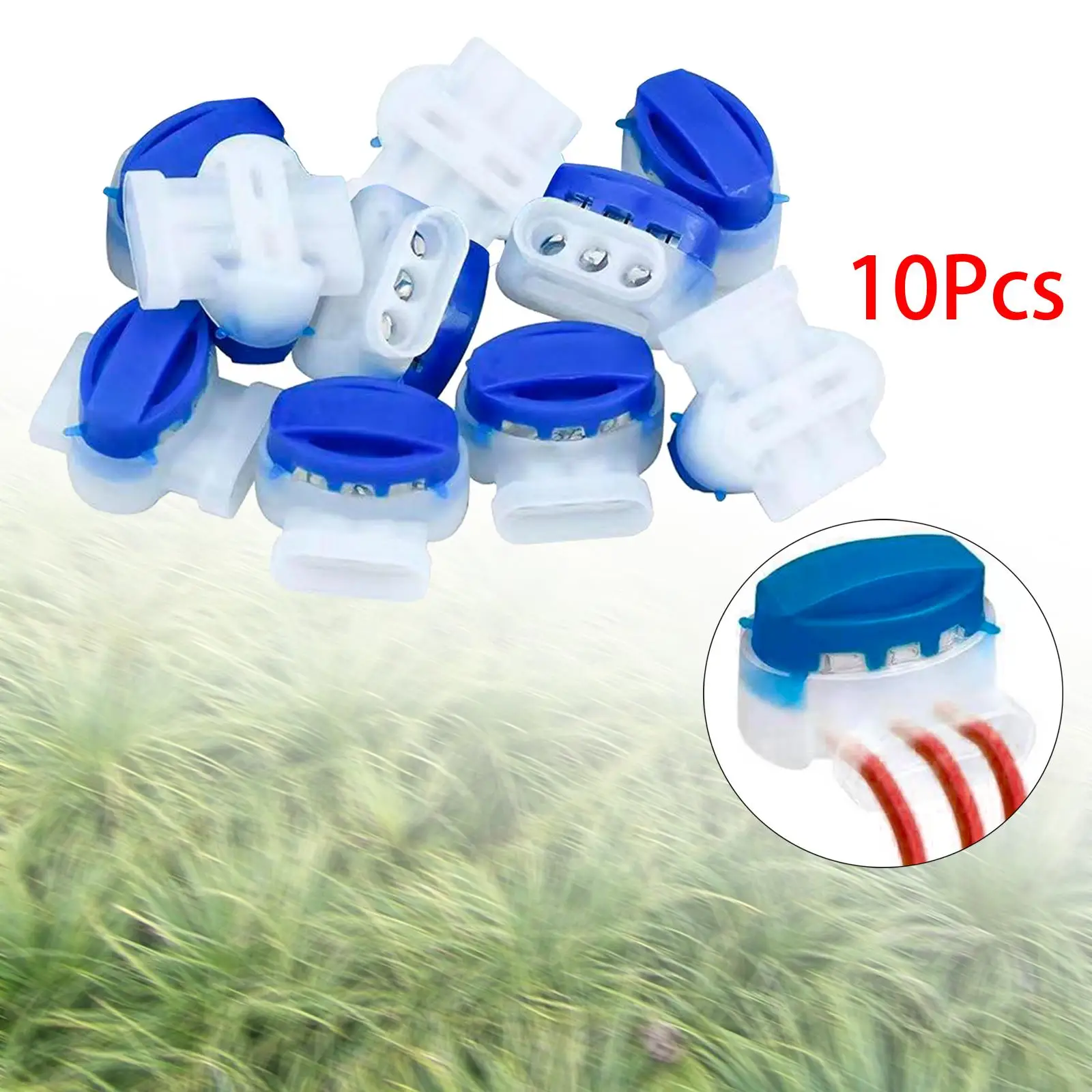 10x 3 Way Wire Connectors IDC 314-box Replacement Parts Waterproof for Robotic Lawn Mowers Irrigation System 22-14 AWG Cables