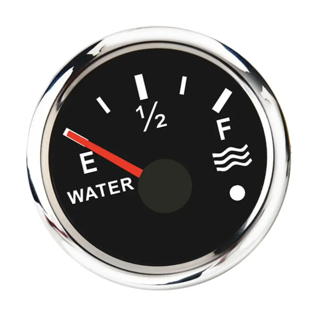 Water Tank Gauge Boat RV Water Level Gauge 240-33 OHMS Black/Chromed