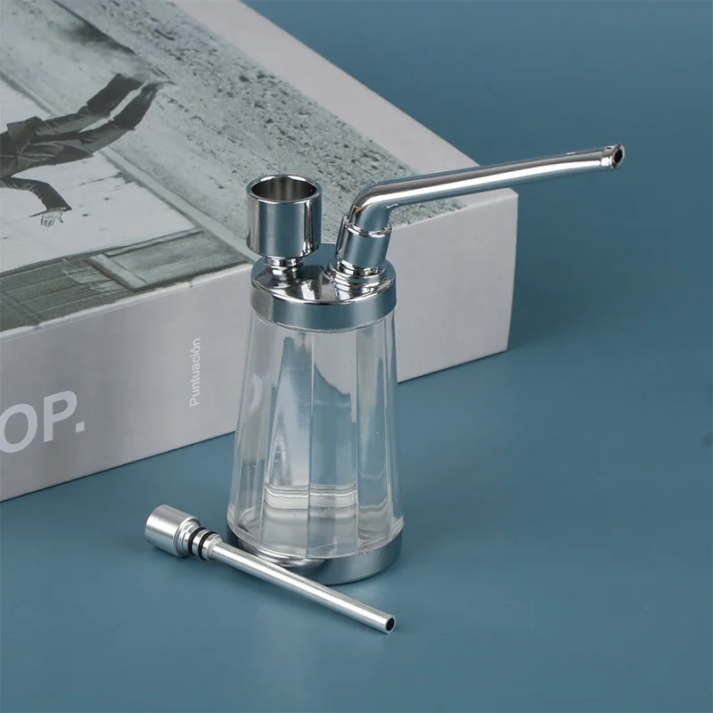 Mini Portable Bottle Water Pipe Metal Filter Hookah New Popular Bottle Water Pipe Portable Mini Hookah Shisha Tobacco Smoking Pipes Gift of Health Metal Tube Filter