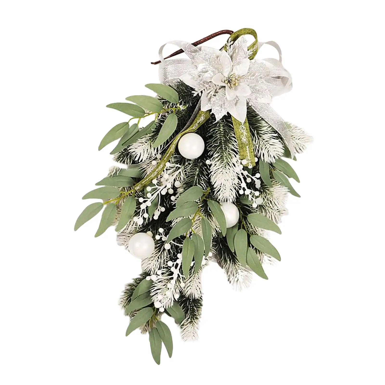 Artificial Christmas Teardrop Swag Wreath Garland Swag for Decorations